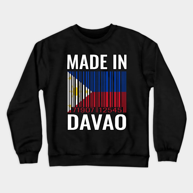 Made in Davao Barcode Flag of the Philippines Crewneck Sweatshirt by Light Beacon